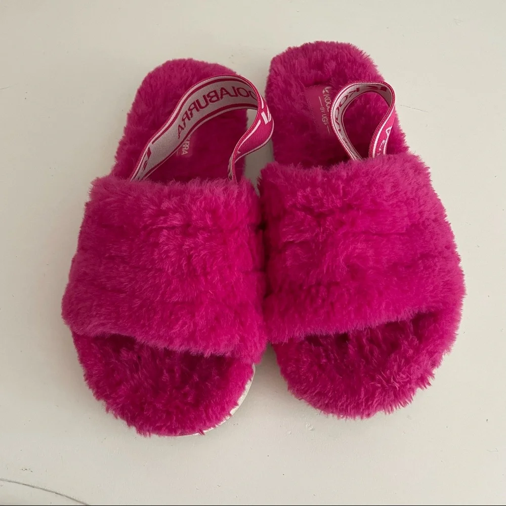 Koolaburra by UGG Kid's Backstrap Slide Sandals Fuzz'n Pink Size 12